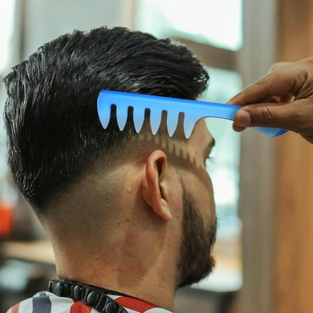 LULULION Blue Wide Tooth Hair Comb for Styling Detangling and Scalp Massage Tool