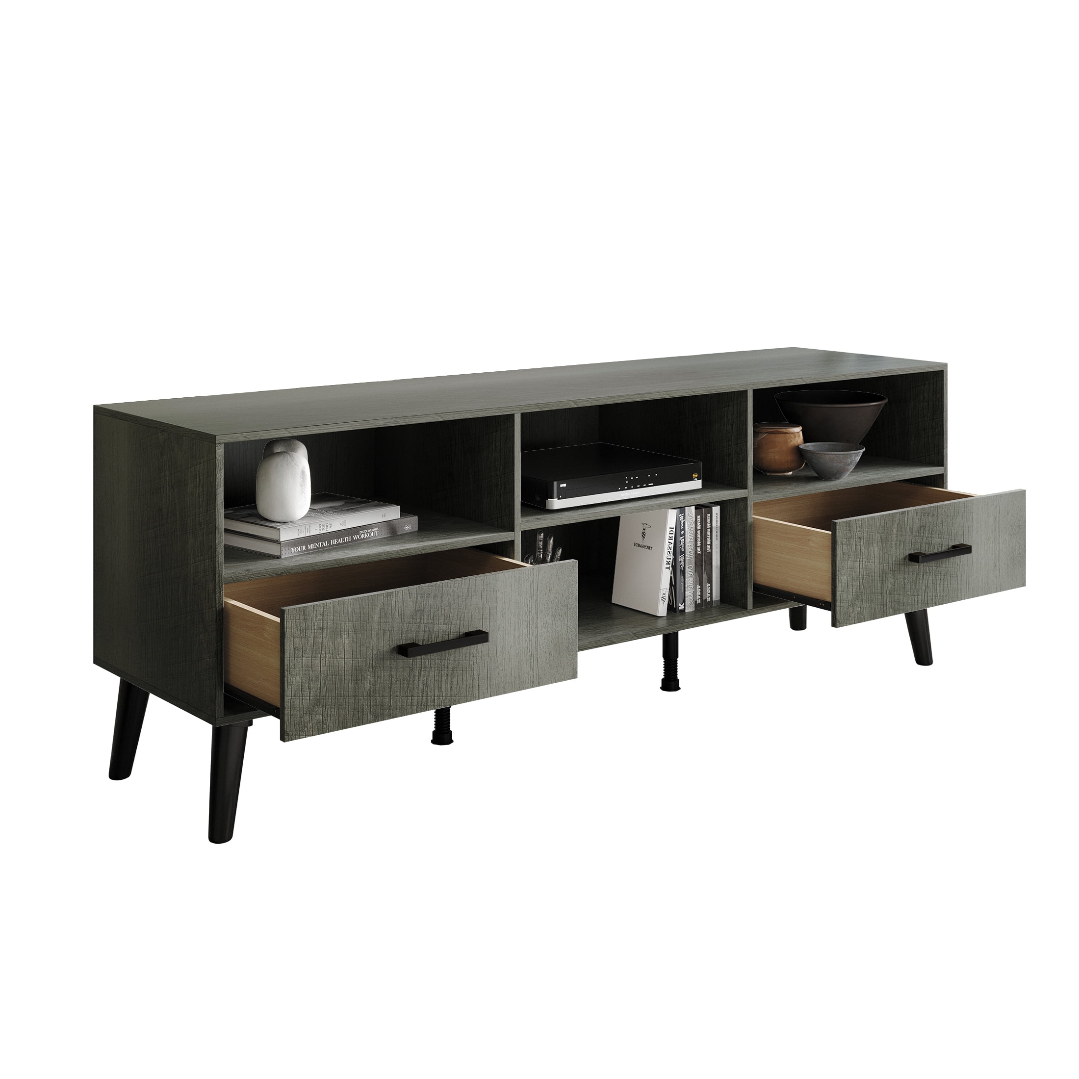 Castle Place Classic TV Stand Console for TVs up to 65", Grey
