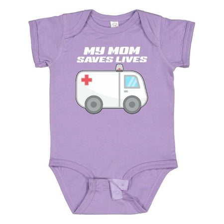 

Inktastic My Mom Saves Lives- Ambulance Gift Baby Boy or Baby Girl Bodysuit