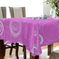 thumbnail image 4 of 54x54 Inch Tablecloth Polyester Square Tablecloth for Home Kitchen Dinner Decor Purple Circles and Swirls, 4 of 9