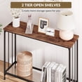 thumbnail image 3 of QinaQin 2-Tier Farmhouse Console Table with Glass Shelf, Wood and Metal Frame for Hallway, 3 of 7