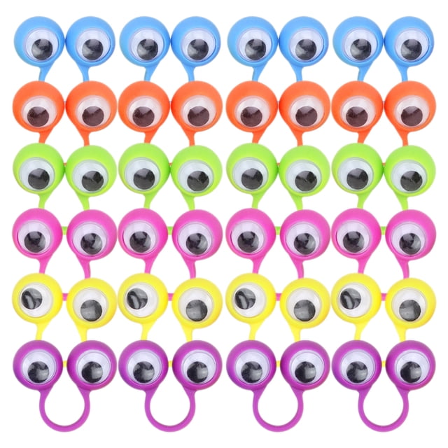 24 piezas de marionetas de dedo de ojo, anillos de ojo, anillo de globo ocular, juguetes de recuerdo de fiesta para niños y adultos