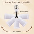 thumbnail image 3 of Lssam Light Socket Extender, 4.5-Inch Medium Screw Base Adjustable Bulb Extension, 180° Vertical & 350° Horizontal Adjustable Light Bulb Socket Adapter for Ceiling Fan Fixture and Light Sensing, 3 of 7