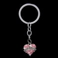 thumbnail image 2 of Llaveros plateados con colgante de corazón de cristal rosa y diamantes de imitación. Llavero para mejor amigo/a., 2 of 6