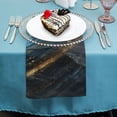 thumbnail image 4 of Nawy Gold and Blue Abstract Art Polyester Cloth Napkins for Dining Table Kitchen Daily Party Housewarming Farmhouse Decor 6 PCS, 4 of 7