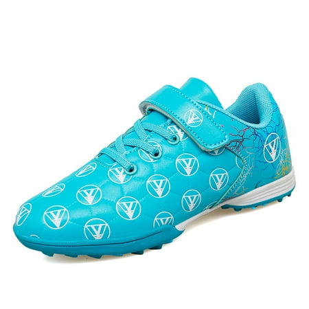 

Boys Turf Training Football Shoes Blue Soccer Shoes for Child