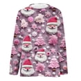 thumbnail image 4 of Sweaters for Women Christmas Print Pullover Long Sleeved Warm Double-sided Velvet Sweater Pink 5XL, 4 of 5