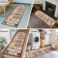 thumbnail image 5 of Runner Rug 2 x 6 Ft, Farmhouse Coffee Time Washable Non-Slip Floor Mat for Kitchen Hallway/Entryway, Vintage Gnomes Desserts Khaki Plaid Long Kitchen Runner Area Rugs for Living Room, Low-Profile, 5 of 7