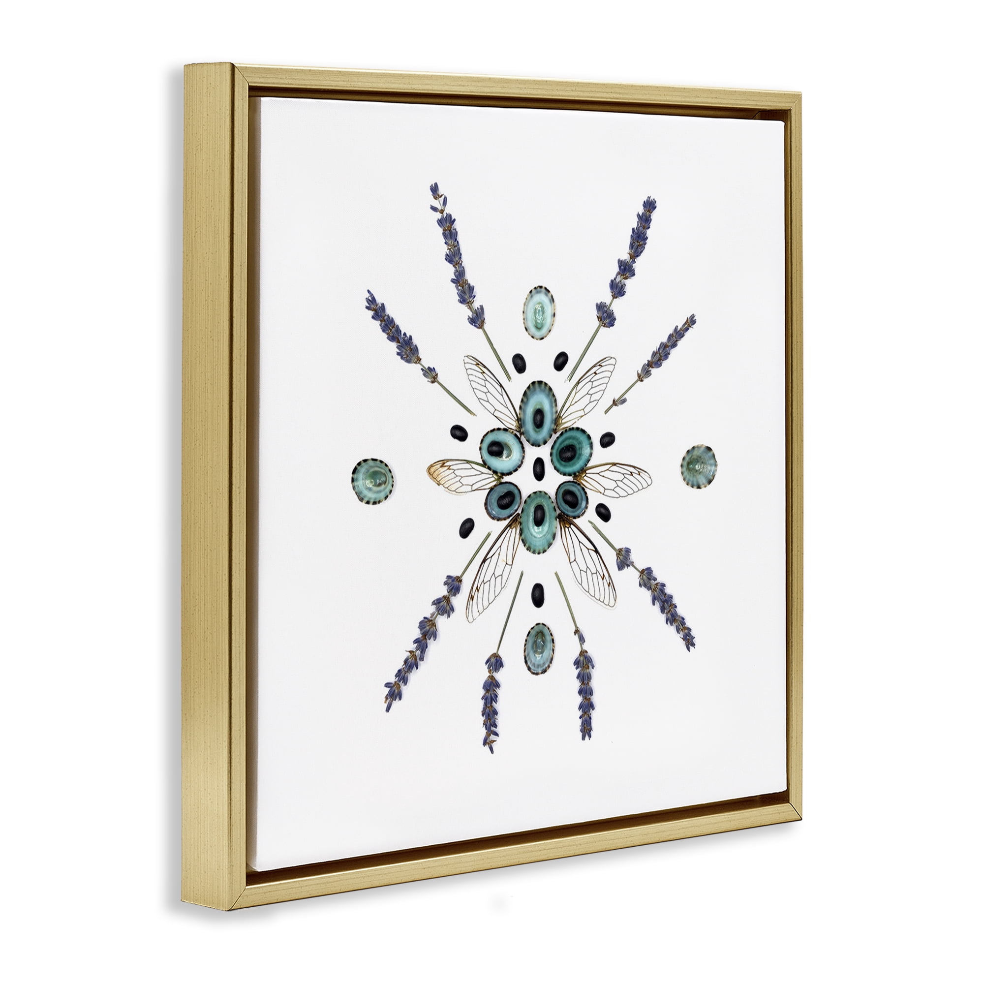 Stupell Industries Lavender & Delicate Wings Gold Framed Floater Canvas Wall Art, design by Beth Adoette