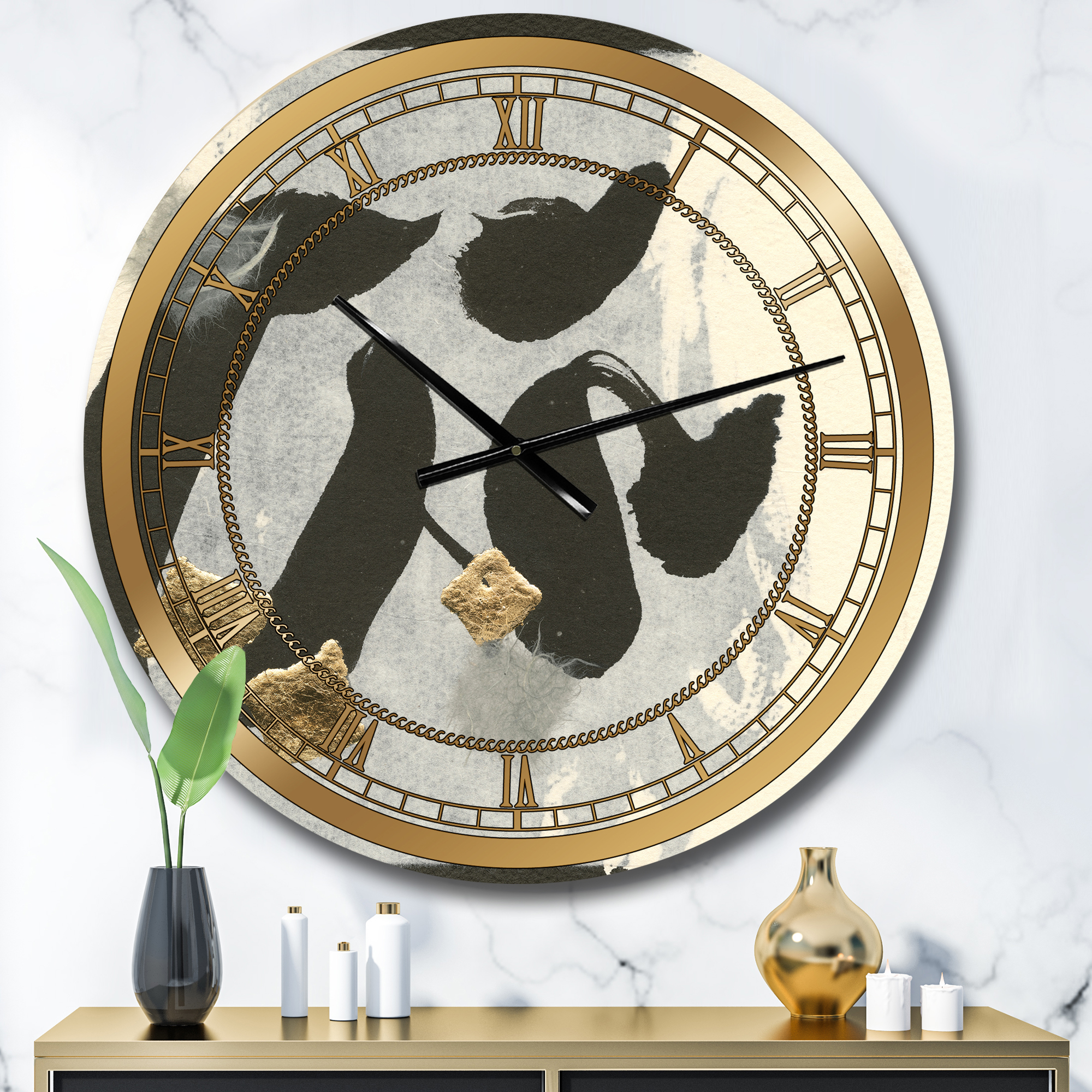 Designart 'Glam Collage I' Glam wall clock