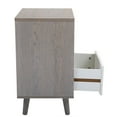 thumbnail image 4 of Resenkos Set of 2 Low foot bedside table with drawer storage compartment - gray, Night Stand, 4 of 13