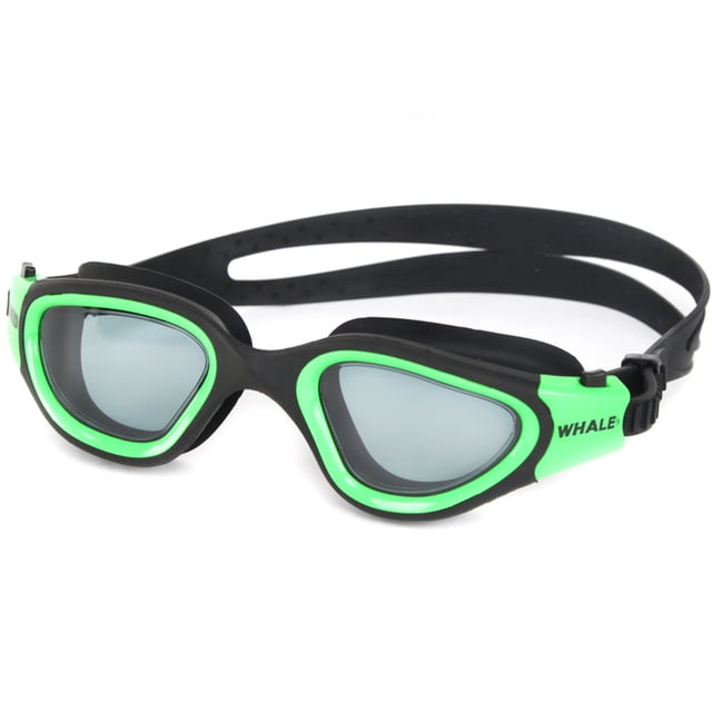 Unisex Professional Swim Goggles for Competition & Training - Anti-Fog, Waterproof, Leak-Proof with High-Definition Lens, Comfortable Non-Slip Fit, Durable Construction (CFPC-7205, Black-Green,