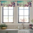 thumbnail image 3 of LALILO Kitchen Curtain Valance Colorful Apple Blossom Tree Rod Pocket Window Curtain 52"x 18" Set of 2, 3 of 5