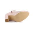 thumbnail image 5 of BLISSFUL STEP Women's Round Toe Platform Block Heels Ankle Booties Dust Pink 5.5, 5 of 6