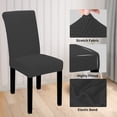 thumbnail image 4 of Funda elástica para silla de comedor, fácil de llevar, impermeable, paquete de 2, color gris oscuro, 4 of 7