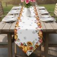 thumbnail image 6 of Table Runners 70 Inches Long, Fall Pumpkins Cotton Linen Kitchen Dining Coffee Table Runner for Party Home Decor, Thanksgiving Maple Leaf Sunflower Tabletop Dresser Scarves Runner Decor 13x70 Inch, 6 of 9