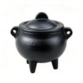 thumbnail image 4 of Clearance! Halloween Decorations Indoor - Iron Witch Cauldron With Lid Side Handles 3 Legs Black Mini Cauldron Pot - Hocus Pocus Party Decor for Home Table Mantel Kitchen Room, 4 of 6