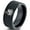 Black, variant on Tungsten Swan Bird Anatidae Cygnus Swimming Band Ring 8mm Men Women Comfort Fit Black Dome Polished
