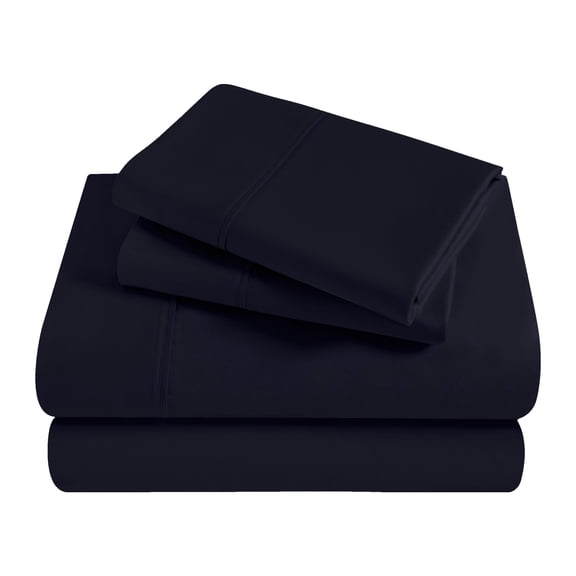 Superior Egyptian Cotton 300 Thread Count Deep Pocket Sheet Set, Queen, Navy Blue