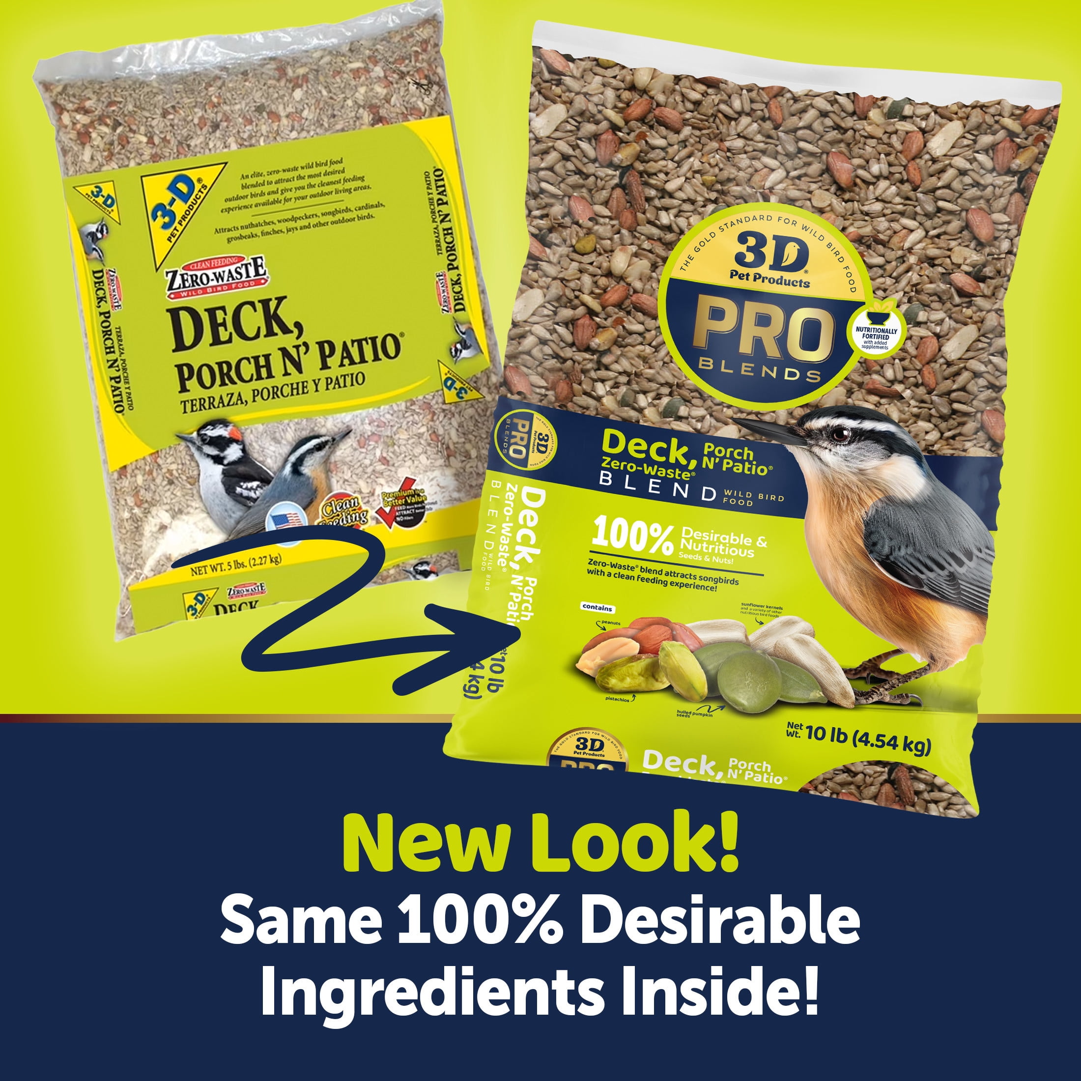 3-D Pro Blends Deck Porch N Patio® Zero-Waste® Blend, Wild Bird Seed Mix, 10 Pounds