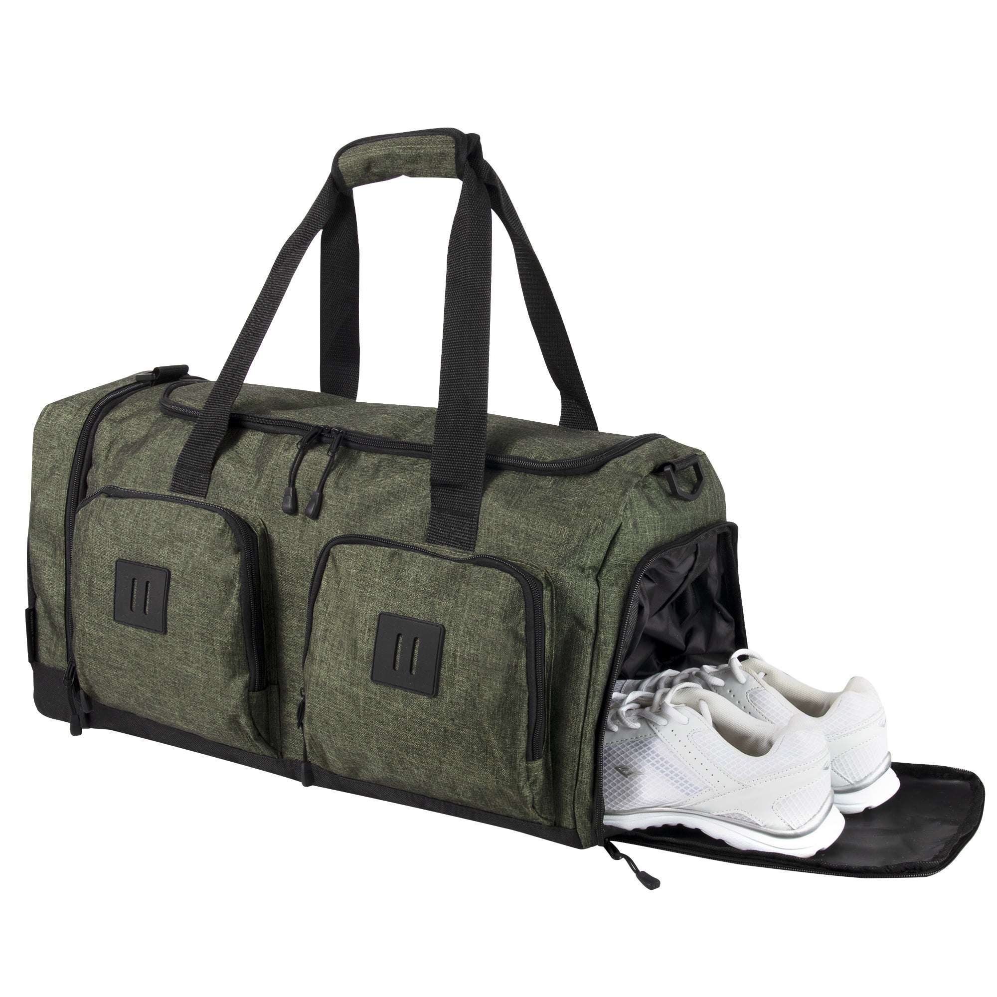 Summit Ridge 22"L Duffel Bag 38 Liter Capacity for Gym Clothes, Sports Equipment, Towels, Sneakers, Travel, Commute in Hunter Green