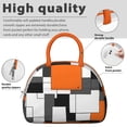 thumbnail image 4 of Color Block Lunch Bag - Bold Minimalist Geometric Print Insulated Tote, Modern Bauhaus Inspired Design Reusable Cooler (High-Contrast Aesthetic), 4 of 6