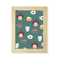 thumbnail image 1 of Cat Sakura Rice Teapot Japan Desktop Adorn Photo Frame Display Art Painting Wooden, 1 of 3
