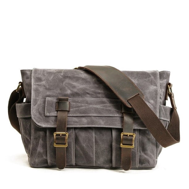 Bolso de mensajero de estilo inglés para hombre, mochila escolar de lona Retro, maletín para adolescentes, bolsos para ordenador portátil, bolso cruzado de hombro impermeable Fivean unisex