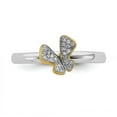 thumbnail image 4 of 925 Sterling Silver Stackable Expressions Gold-plate Butterfly Diamond Ring Size: 7; for Adults and Teens; for Women and Men, 4 of 5