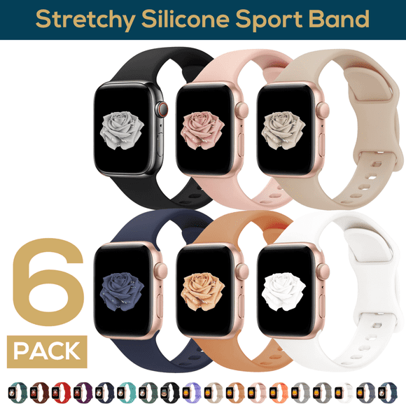 Correa para Apple Watch ComfiTime Paquete de 6 Correas Elásticas Deportivas 38-49 mm