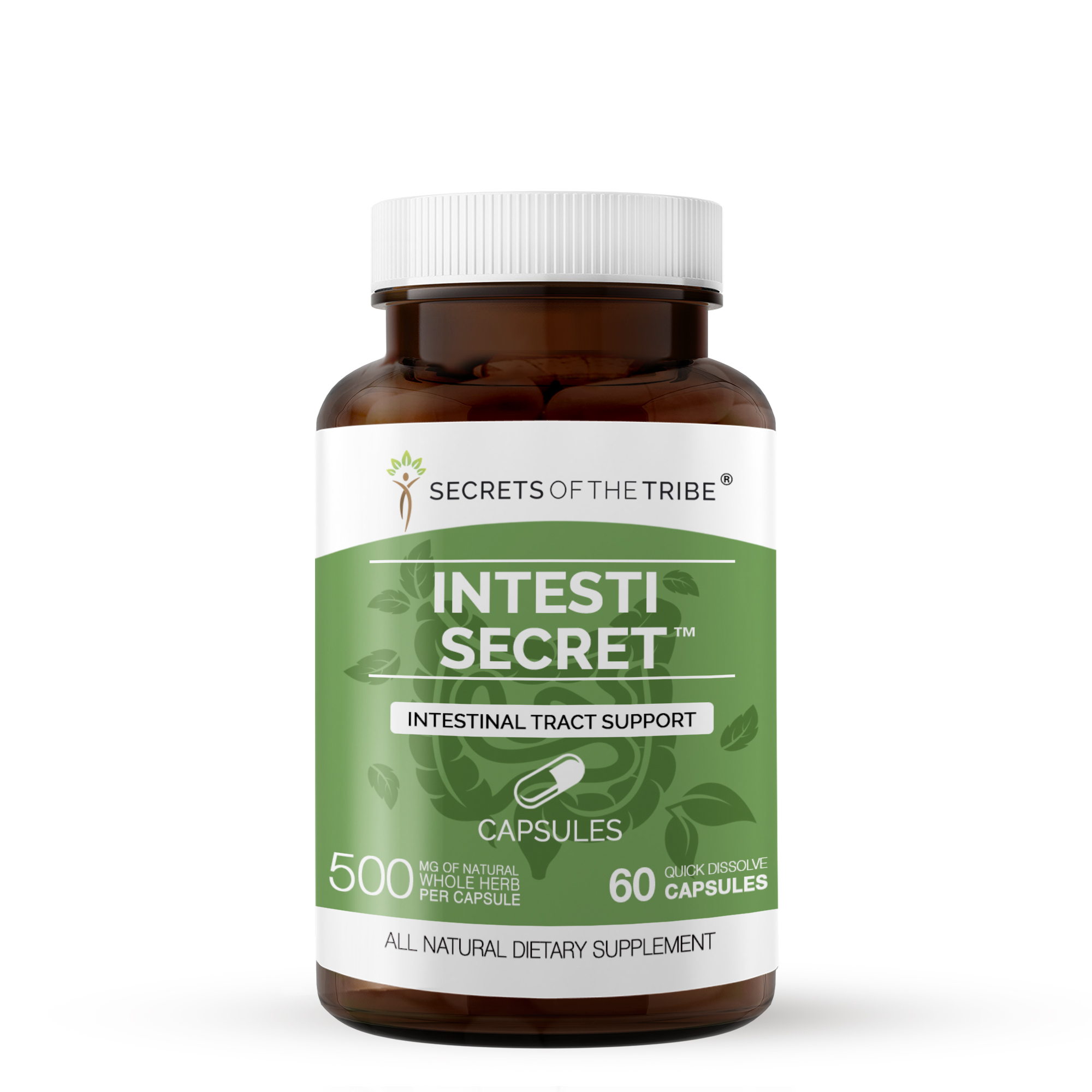 Intesti Secret 60 Capsules, 500 mg, Peppermint, Dandelion, Cloves, Ginger, Fennel Seed, Lavender