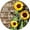 Sunflower, variant on VOCOO Retro Wall Clock, 10'' Sunset Round Quartz Clocks for Home Kitchen Bedroom Decoration(Battery Operated)