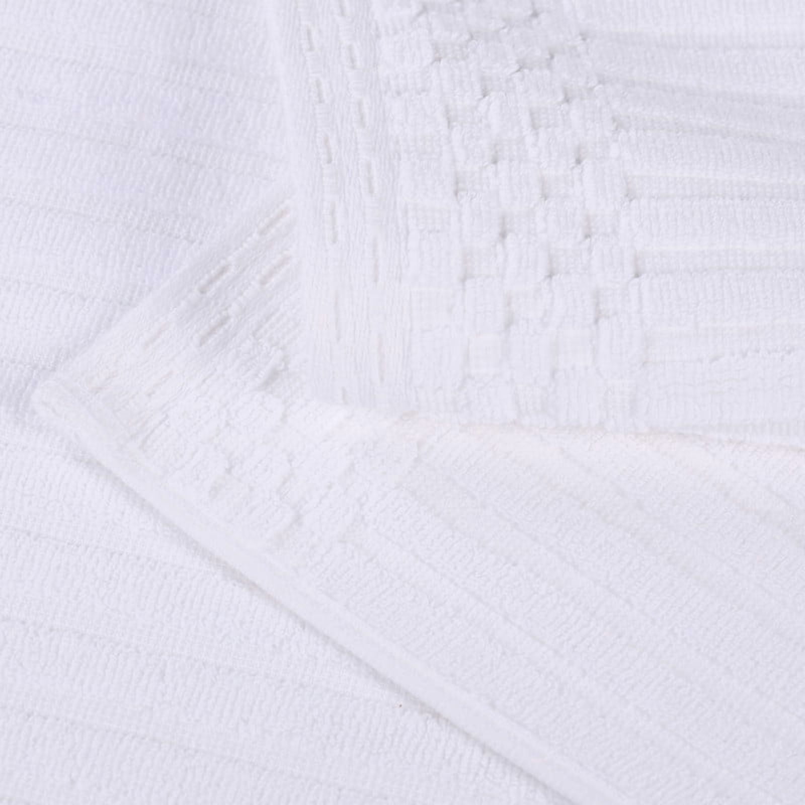 Superior Soho Ribbed Cotton 3-Piece Assorted Towel Set, White
