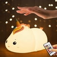 thumbnail image 1 of Night Light for Kids - 13 Colors Kids Night Lights for Bedroom Decor - USB Rechargeable Toddler Unicorn Silicone Nursery Night Light Lamp for Baby Tee, 1 of 4