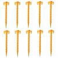 10 Uds. Estacas ultraligeras para tienda de campaña al aire libre, estacas de nailon en espiral, clavos amarillos