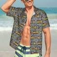 thumbnail image 5 of Lsque Modern Excavator pattern Hawaiian Shirt for Men, Unisex Summer Beach Casual Short Sleeve Button Down Shirts-Large, 5 of 9