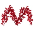 thumbnail image 3 of Vickerman 6' Red Artificial Gardenia Glitter Garland., 3 of 5