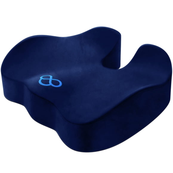 Cojín de asiento BlissTrends de espuma viscoelástica gruesa para oficina, azul