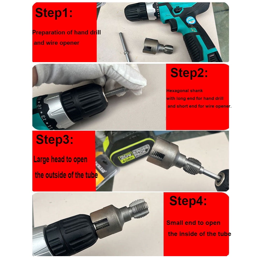 2025 Pipe Thread Cutting Tool,Electric Drill Compatible PVC Pipe Threader Kit, 1/2'' 3/4'' Internal External Rethreading Maker