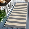 thumbnail image 2 of Safavieh Courtyard Ermintrude Striped Indoor/Outdoor Runner Rug, Beige/Gray, 2'3" x 8', 2 of 10