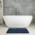 thumbnail image 5 of Unique Bargains Non Slip Bath Mat Geometry Bathroom Rug Absorbent Mat Microfiber Bath Rugs Dark Blue 16" x 24", 5 of 6