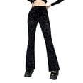 thumbnail image 1 of Pantalones Prolriy para mujer, pantalones casuales estampados, pantalones vintage de moda gótica para mujer, pantalones de cintura alta, pantalones negros para mujer S, 1 of 8