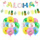 thumbnail image 1 of Kit de globos de fiesta con temática hawaiana, 18 unidades, con pancarta Aloha, 1 of 2