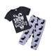 thumbnail image 4 of Worallymy Ropa para niños Traje Camiseta con letras para bebés Pantalones superiores Pantalones estampados de verano, 110 cm Worallymy JD735801120, 4 of 7