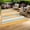 Blue/Orange/Yellow/White-8*10ft, variant on Waterproof Outdoor Rug for Patio, Reversible Plastic Straw Mat – Modern Striped, UV Resistant, Durable, Easy Clean, for Deck, Porch, Balcony, Camping, RV, Light Blue, 8x10ft (244x305cm)