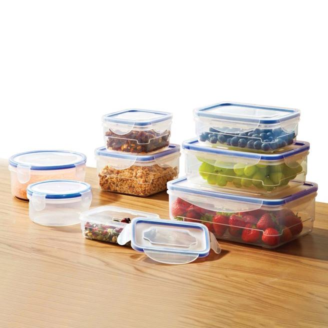 Home Plastic Food Storage Set with Locking Lid