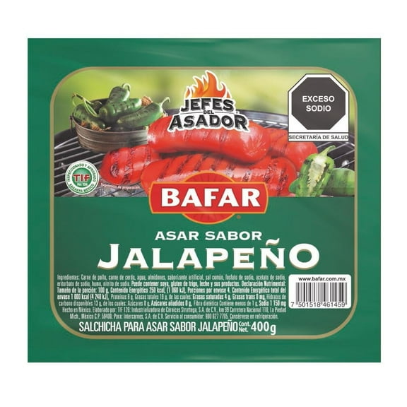 Salchicha para asar Bafar jalapeño 400 g