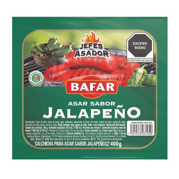 Salchicha para asar Bafar jalapeño 400 g