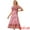 Pink, variant on DARING DIVA Women's Boho Floral Square Neck Smocked Back Midi Dresses XS Red