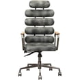 thumbnail image 3 of ACME Chaise de Bureau Pivotante Réglable en Cuir Noir, 3 of 6